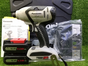 中古 パナソニック Panasonic 14.4V 充電インパクトドライバー 4.2Ahバッテリー 2個 充電器 セット EZ7544LS2S-B ②