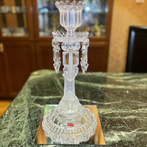 【美品】バカラ キャンドルスタンド シャンデリア 置物 クリスタル baccarat 龍 辰 ドルフィン 直接引取のみ