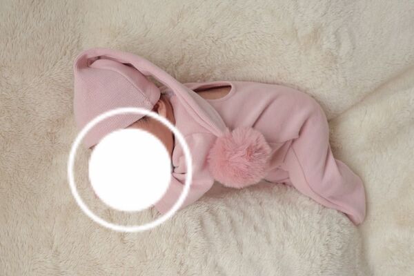 ニューボーンフォト ニューボンフォト 撮影 セルフ 新生児 ピンク 帽子 ボディースーツ 赤ちゃん 撮影衣装