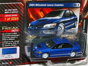 Johnny Lightning 1/64 2004 三菱 ランサー エボルーション ブルー Mitsubishi Lancer Evolution ジョニーライトニング Import Heat