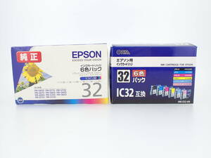 ★EPSON OHM エプソン IC32 純正 互換 インクカートリッジ プリンター用インク 6色パック IC6CL32 未開封品含む