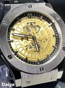 新品 腕時計 正規品 TECHNOS テクノス クオーツ アナログ腕時計 5気圧防水 ウレタンバンド シンプル シルバー 3針 メンズ プレゼント