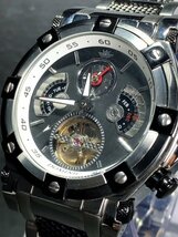 新品 正規品 ドミニク DOMINIC 自動巻き 手巻き 腕時計 オートマティック カレンダー 5気圧防水 ステンレス ブラック メンズ プレゼント_画像3