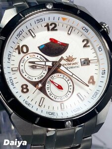 新品 正規品 ドミニク DOMINIC 自動巻き 手巻き時計 腕時計 オートマティック カレンダー 防水 ステンレス ピンクゴールド プレゼント