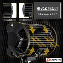 LEDワークライト 2個 作業灯 車幅灯 路肩灯 補助灯 投光器 スポットライト 12v-24v トラック ダンプ バックランプ フォグランプ 爆光 青_画像3