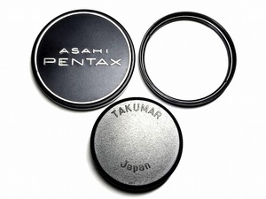 ☆送料無料 純正☆ ASAHI PENTAX アサヒ ペンタックス 49mm レンズ フロント キャップ リア キャップ TAKUMAR M42 フィルター 3点セット