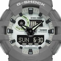 即決あり【G-SHOCK HIDDEN GLOW 蓄光フェイス アナデジ グレー 反転液晶 腕時計】 GA-700HD-8AJF 新品_画像2