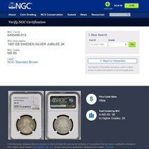 高鑑定 1897 スウェーデン 2クローネ 銀貨 オスカル二世 在位25周年記念 シルバージュビリー NGC MS65 アンティークコイン_画像10