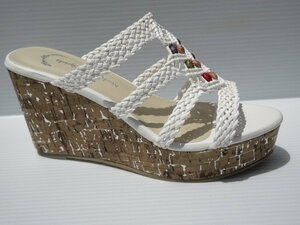  sale large price decline L FR2078 white Michaela La Spada thickness bottom Wedge high heel sole mules mode put on footwear woman lady's sandals 