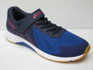 セール asics 22.5cm マジック式 アシックス レーザービーム RI-MG 1154A169 401 ブルー/赤 子供 キッズ 男の子 スニーカー 通学 上履き