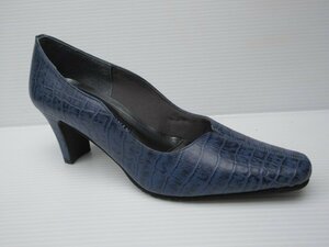  sale 23.5cm NINE DE NINE 7800 blue / black kona in tena in lady's original leather made in Japan formal pumps ... wedding go in . type 