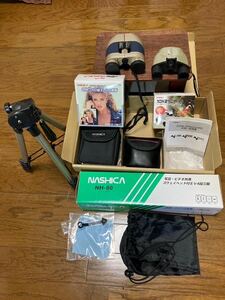 NASHIKA Nashica binoculars set 10 times 110 times 4 step tripod used beautiful goods 