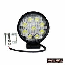 MADMAX LED ワークライト 作業灯 丸型27W 高輝度 LED9個 12-24V兼用/路肩灯 ホイール灯 バックランプ 船 照明 船舶 集魚灯【送料800円】_画像1