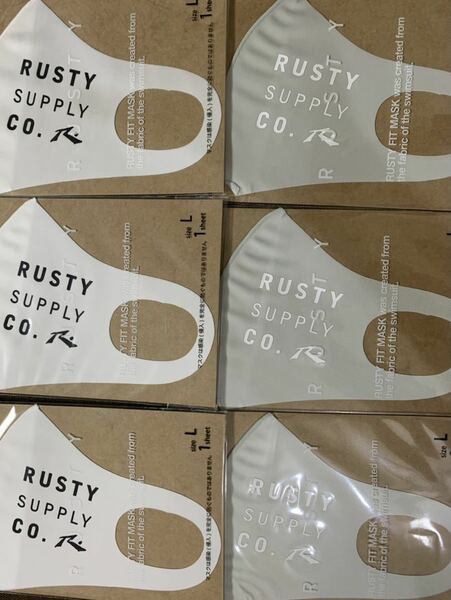 RUSTY ラスティ スポーツマスク Ｌサイズ 6枚 UVカット水着素材 UPF50+ 男女兼用 ユニセックス