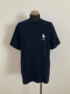 【門別競馬場】Tシャツ 大きめL 騎乗 ジョッキー柄 Polo風 ワンポイント 地方競馬 ホッカイドウ競馬 騎手 競走馬 ネイビー 送料無料