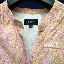 A.P.C. / アー・ペー・セー 長袖ワンピース チュニック-膝丈 薄手 ピンク系花柄 XSサイズ(Sサイズ相当) ポーランド製 I-3430_画像2