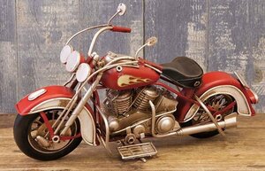 輸入雑貨 置物 ヴィンテージ モーターサイクル RED FOX バイク オートバイ ブリキ オブジェ アンティーク アメリカン ハーレー 2010D-2735