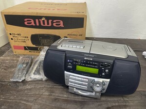 動作確認済み aiwa アイワ コンポ CSD-MD3 オーディオ機器 MD CD カセット 一体型 ラジカセ 現状品