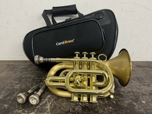 極美品！CarolBrass CPT-3000-GLS ポケットトランペット マウスピース3つ付き