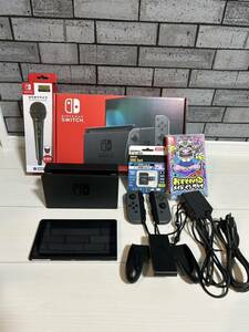 任天堂 スイッチ Nintendo Switch グレー 新型 マイク+SD+ワリオ付き