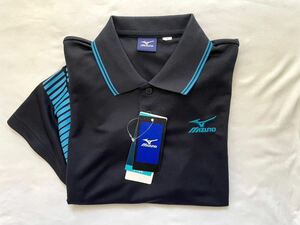 新品■MIZUNO ミズノ 半袖 ポロシャツ XL ネイビー 177-183cm 速乾 吸汗 スポーツウェア ゴルフ 大きいサイズ