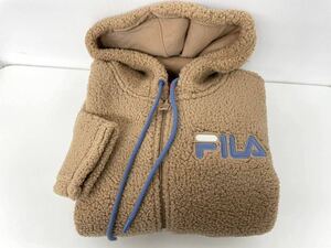 未使用■FILA フィラ レディース もこもこ フルジップパーカー L ベージュフード付き