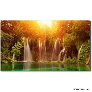 Art hand Auction Large Waterfall Art Panel, Natural Scenery, Spectacular View, Interior, Wall Hanging, Room Decoration, Decoration, Canvas, Painting, Landscape Painting, Stylish Art, Feng Shui, Appreciation, Housewarming Gift, artwork, painting, graphic