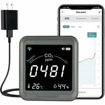 LSENLTY WiFi 高精度 スマートco2モニター co2センサー ３in１アプリ連携 二酸化炭素濃度測定器 温度 湿度測定機能付き400-5000PPM測定範囲_画像1