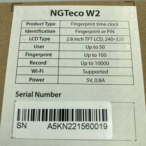 【通電のみ確認済】NGTeco W2 タイムレコーダー 指紋認証 タイムカードーレコーダー 高機能自動集計 2.4G WIFI APP接続 勤怠管理/Y15421-S2の画像2