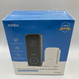 【未開封】AOSU 5MP画質 インターホン ワイヤレス ドアホン Alexa連動 玄関チャイム ドアベル ビデオドアベル カメラ付/Y15802-O2