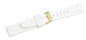 腕時計 ラバー ベルト 20mm 白 ホワイト シリコン ピンバックル イエローゴールド yn-wh-y 腕時計 ベルト バンド 交換