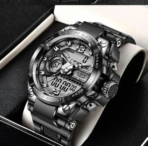 1●■新品－未使用■●腕時計(LIGE黒)クロノグラフ アンティーク カシオG-SHOCKバーバリーコラボレーションモデル アルマーニディーゼル