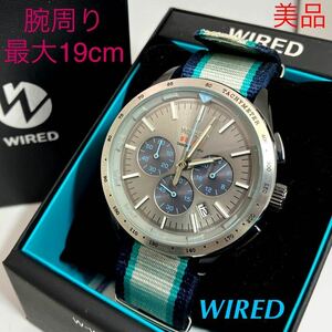  прекрасный товар * батарейка новый товар * включая доставку * Seiko SEIKO Wired WIRED хронограф наручные часы серый / голубой BEAMS совместная модель редкий VK63-K009