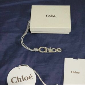 Chloe クロエ キーリング バッグチャーム シルバー ビジュー ストーン