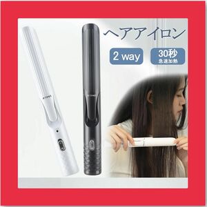 ヘアアイロン ミニ 旅行用 ストレートアイロン 2way カール 持ち運び