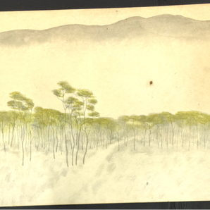 1円 桝田隆一 雑木林 古塔 いかるがの里 水彩画 風景画 絵画 2点セットの画像8