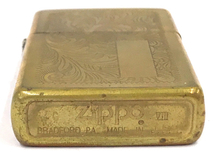 送料360円 ジッポー オイルライター 喫煙具 両面総柄 ゴールドカラー サイズ約5.5×3.8cm ZIPPO QX023-4 同梱NG_画像5