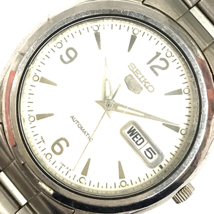 セイコー 自動巻き オートマチック 腕時計 7S26-0440 メンズ ホワイト文字盤 稼働品 純正ブレス SEIKO QR022-552