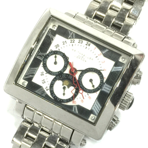 キースバリー 腕時計 スクエア デイデイト ムーンフェイズ シルバーカラー金具 自動巻き メンズ 稼働 QR022-572
