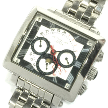 キースバリー 腕時計 スクエア デイデイト ムーンフェイズ シルバーカラー金具 自動巻き メンズ 稼働 QR022-572_画像1