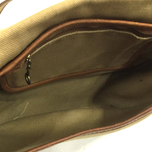 GHURKA BAG NO.28 斜めがけ ショルダーバッグ 型押しロゴ ポケット有り キャンバス レザー ベージュ_画像5