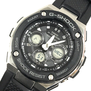 1円 カシオ 電波 腕時計 G-SHOCK GST-W300 ラウンド デジアナ MULTI BAND 6 タフソーラー メンズ 黒 稼働 CASIO