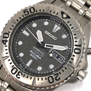セイコー 腕時計 5M63-0B40 SCUBA 200m TITANIUM デイデイト キネティック メンズ 純正ベルト 稼働 SEIKO