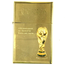 2002 FIFAワールドカップ KOREA/JAPAN オイルライター ゴールドカラー 保存箱付き 喫煙具 喫煙グッズ_画像1