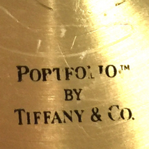 ティファニー PORTFOLIO クォーツ 電池式 置き時計 ゴールドカラー ホワイト文字盤 保存袋付き TIFFANY_画像5