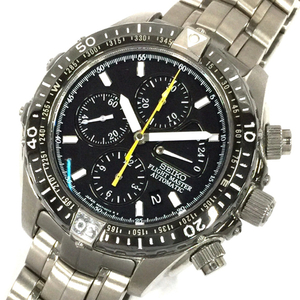 セイコー 腕時計 プロスペックス SBDS001 フライトマスター クロノ 黒文字盤 裏スケ 自動巻き メンズ 稼働 SEIKO