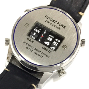 フューチャーファンク 腕時計ローラーデジタルウォッチ ROTATING DRUM SYSTEM FF102 クォーツ メンズ 革ベルト