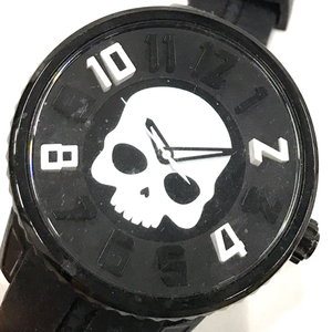 テンデンス × ハイドロゲン 腕時計 GULLIVER ラウンド スカル 黒文字盤 クォーツ メンズ 純正ベルト ブラック 黒