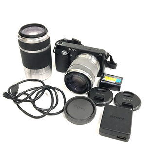 1円 SONY a NEX-F3 E 3.5-5.6/18-55 OSS 4.5-6.3/55-210 OSS ミラーレス一眼 デジタルカメラ C041554