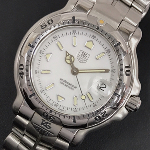 1円 タグホイヤー 腕時計 WH1211-K1 Professional 200m デイト 白文字盤 SVカラー クォーツ メンズ 付属品有り